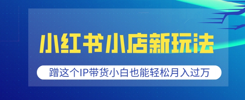 小红书小店新玩法，蹭这个IP带货，小白也能轻松月入过W【揭秘】-秀人资源网