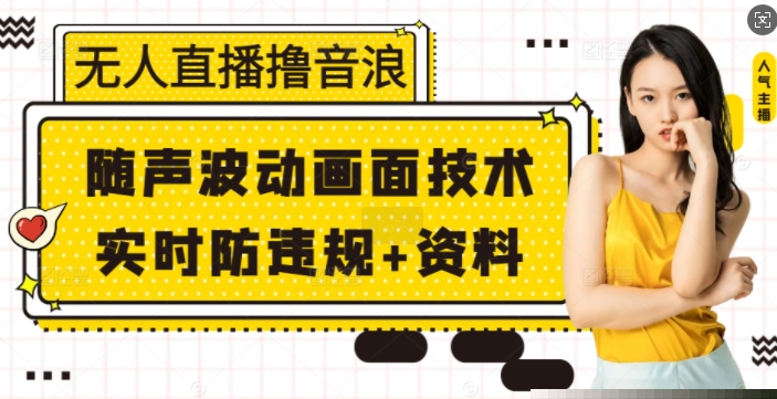 无人直播撸音浪+随声波动画面技术+实时防违规+资料【揭秘】-秀人资源网