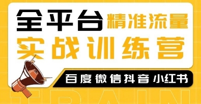 全平台精准流量实战训练营，百度微信抖音小红书SEO引流教程-秀人资源网