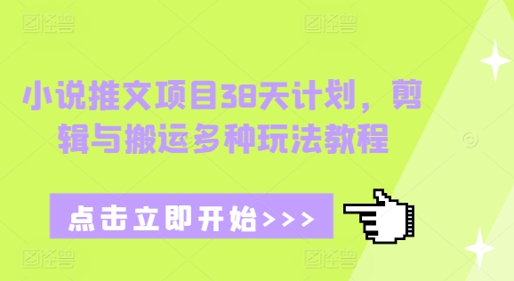 小说推文项目38天计划，剪辑与搬运多种玩法教程-秀人资源网