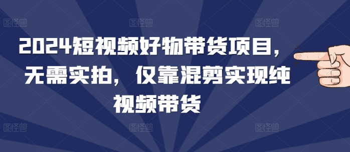 2024短视频好物带货项目，无需实拍，仅靠混剪实现纯视频带货-秀人资源网