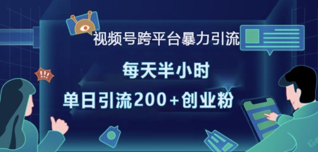 视频号跨平台暴力引流，每天半小时，单日引流200+精准创业粉-秀人资源网