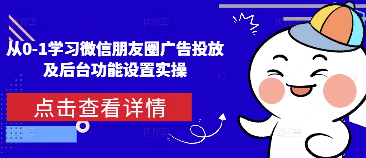 从0-1学习微信朋友圈广告投放及后台功能设置实操-秀人资源网