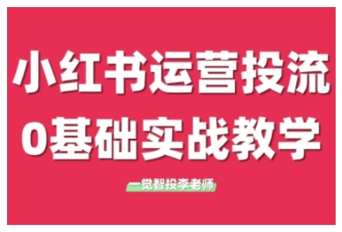 小红书运营投流，小红书广告投放从0到1的实战课，学完即可开始投放-秀人资源网