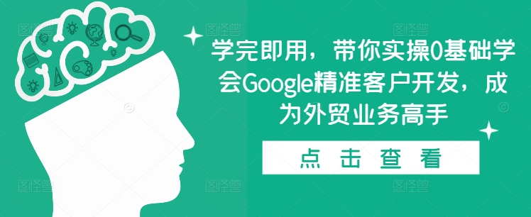 学完即用，带你实操0基础学会Google精准客户开发，成为外贸业务高手-整合资源网