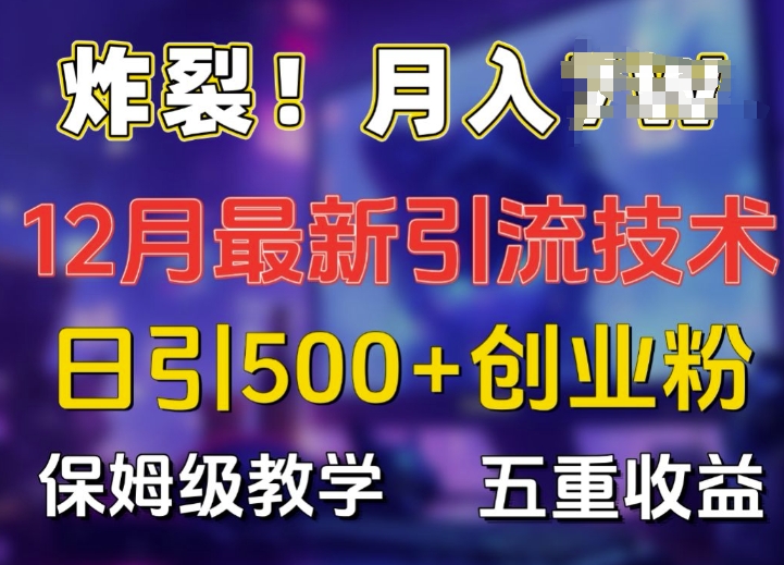 炸裂!揭秘12月最新日引流500+精准创业粉，多重收益保姆级教学-秀人资源网