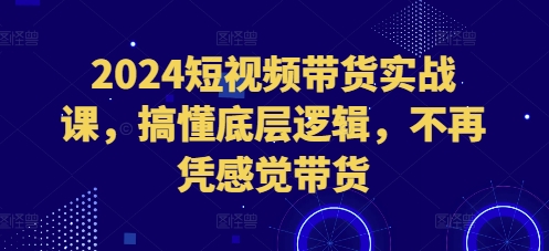 2024短视频带货实战课，搞懂底层逻辑，不再凭感觉带货-秀人资源网