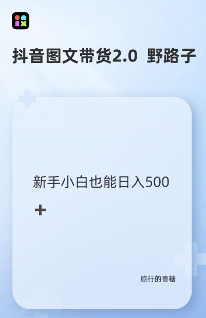 抖音图文带货野路子2.0玩法，暴力起号，单日收益多张，小白也可轻松上手【揭秘】-整合资源网