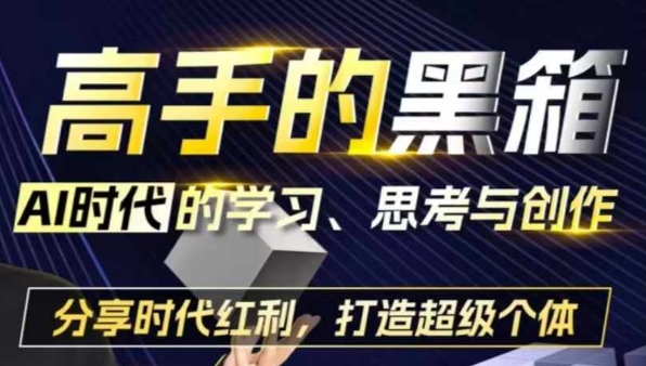高手的黑箱：AI时代学习、思考与创作-分红时代红利，打造超级个体-秀人资源网