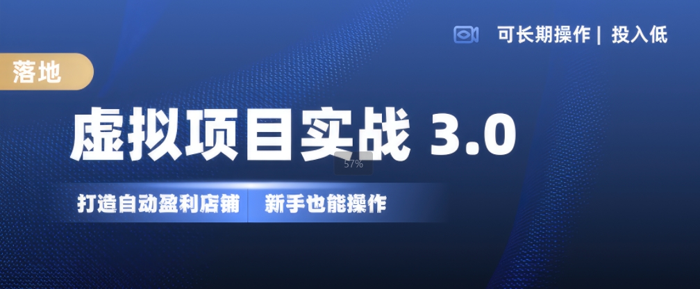 虚拟项目实战3.0，打造自动盈利店铺，可长期操作投入低，新手也能操作-整合资源网
