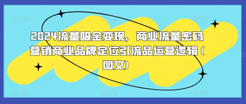2024流量吸金变现，商业流量密码营销商业品牌定位引流品运营逻辑(图文)-秀人资源网
