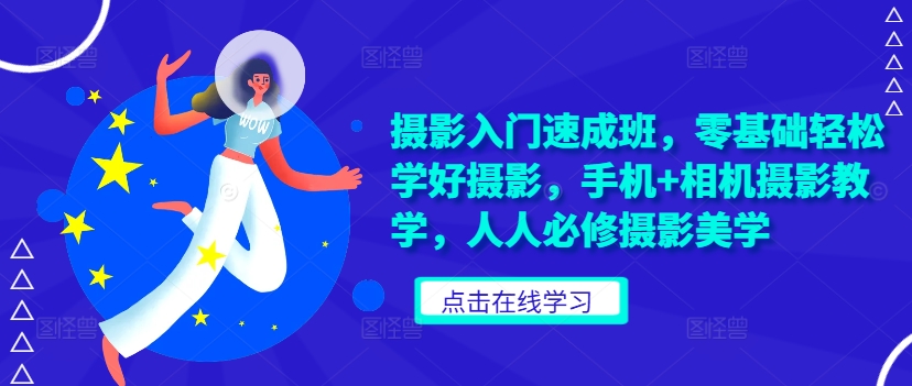 摄影入门速成班，零基础轻松学好摄影，手机+相机摄影教学，人人必修摄影美学-整合资源网