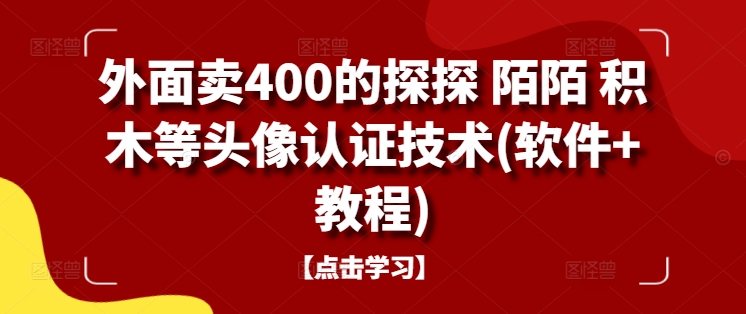 外面卖400的探探 陌陌 积木等头像认证技术(软件+教程)-整合资源网