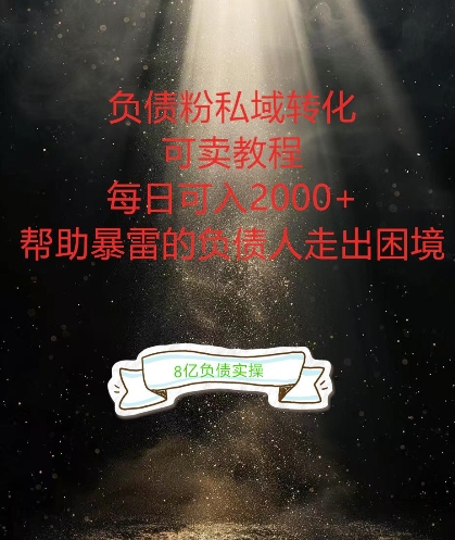 负债粉掘金计划，帮助负债者解决问题，债务规划，债务重组，最好的变现方式【揭秘】-秀人资源网