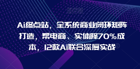 Ai终点站，全系统商业闭环矩阵打造，帮电商、实体降70%成本，12款Ai联合深度实战【0906更新】-秀人资源网