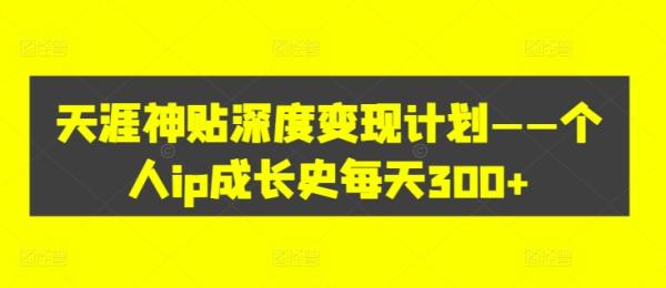 天涯神贴深度变现计划——个人ip成长史每天300+【揭秘】-秀人资源网