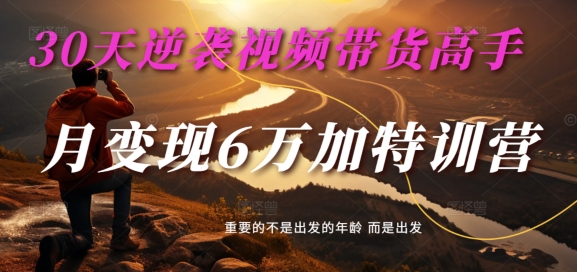 30天逆袭视频带货高手，单月变现6万加特训营-麦子甜-秀人资源网