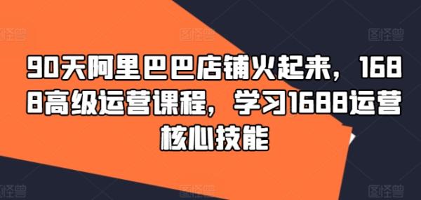 90天阿里巴巴店铺火起来，1688高级运营课程，学习1688运营核心技能-秀人资源网