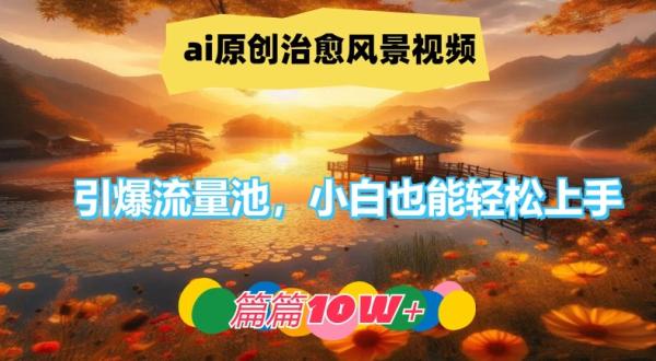 ai原创治愈风景视频，引爆流量池，小白也能轻松上手，篇篇10w+【揭秘】-秀人资源网