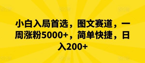 小白入局首选，图文赛道，一周涨粉5000+，简单快捷，日入200+-秀人资源网