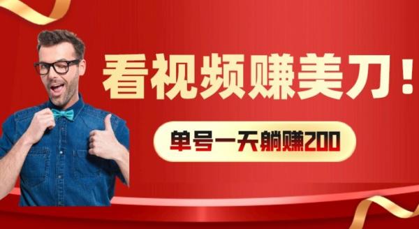 看视频赚美刀：每小时40+，多号矩阵可放大收益【揭秘】-整合资源网