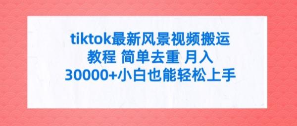 tiktok最新风景视频搬运教程 简单去重 月入3W+小白也能轻松上手【揭秘】-秀人资源网