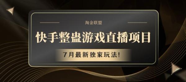 快手整蛊游戏直播项目，7月最新独家玩法【揭秘】-秀人资源网