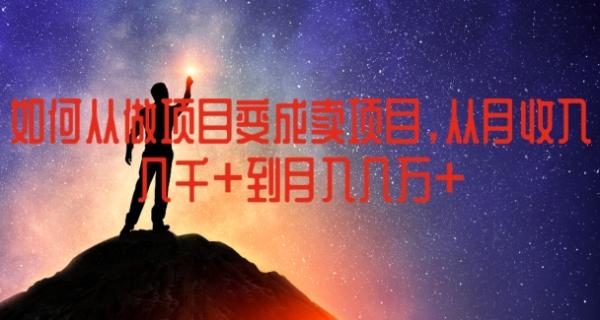 如何从做项目变成卖项目，从月收入几千到月入几万【揭秘】-整合资源网