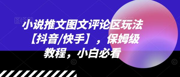 小说推文图文评论区玩法【抖音/快手】，保姆级教程，小白必看-秀人资源网