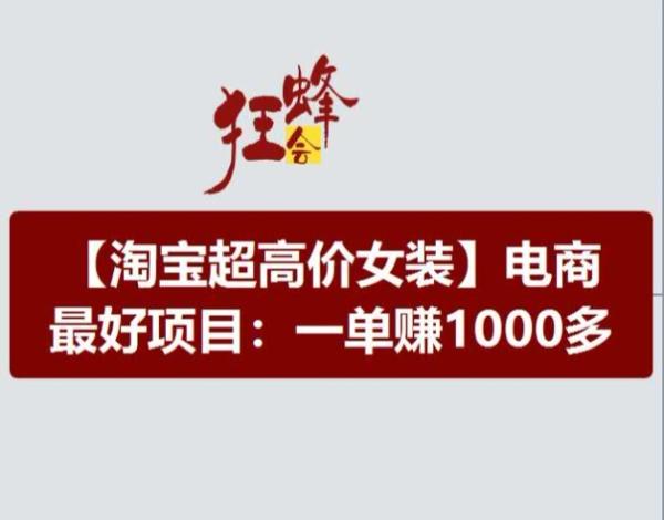 淘宝超高价女装项目，电商最好赛道，一单赚1000多-秀人资源网