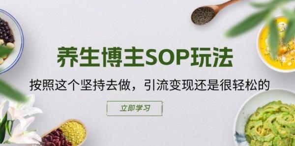 养生博主SOP玩法，按照这个坚持去做，引流变现还是很轻松的-秀人资源网