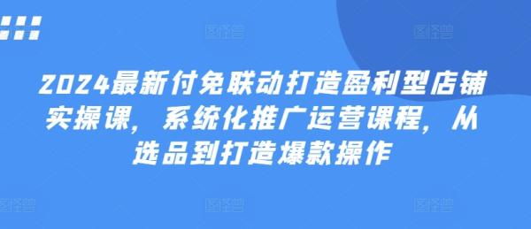 2024最新付免联动打造盈利型店铺实操课，​系统化推广运营课程，从选品到打造爆款操作-秀人资源网