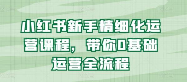 小红书新手精细化运营课程，带你0基础运营全流程-秀人资源网