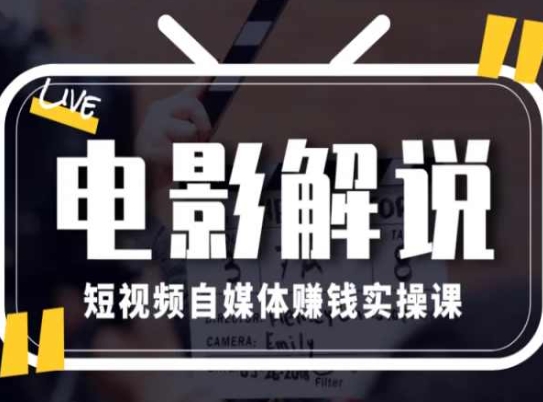 电影解说短视频自媒体赚钱实操课，教你做电影解说短视频，月赚1万-秀人资源网