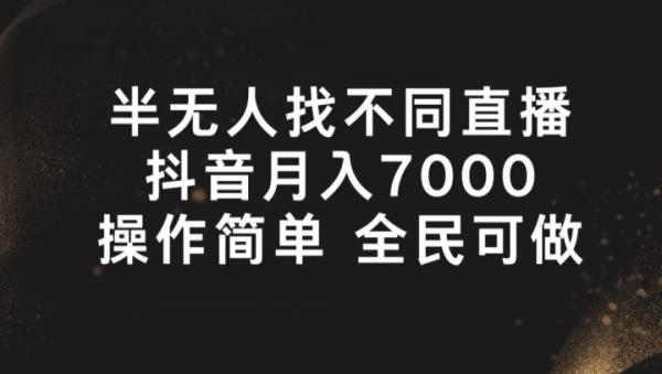 半无人找不同直播，月入7000+，操作简单 全民可做【揭秘】-整合资源网