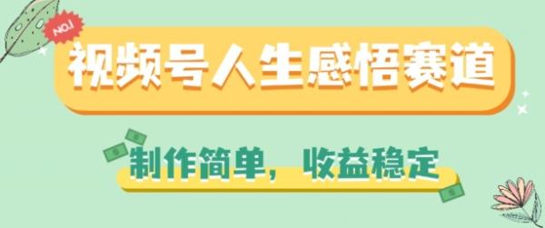 视频号人生感悟赛道，制作简单，收益稳定【揭秘】-秀人资源网