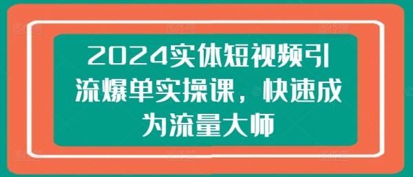 2024实体短视频引流爆单实操课，快速成为流量大师-秀人资源网