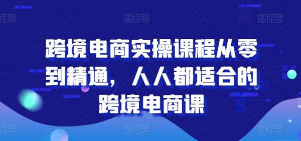 跨境电商实操课程从零到精通，人人都适合的跨境电商课-整合资源网