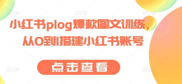小红书plog爆款图文训练，从0到1搭建小红书账号-秀人资源网