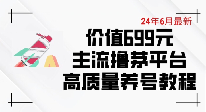 6月最新价值699的主流撸茅台平台精品养号下车攻略【揭秘】-秀人资源网