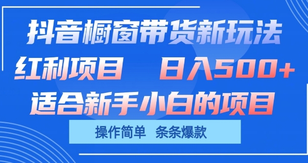 抖音橱窗带货新玩法，单日收益几张，操作简单，条条爆款【揭秘】-秀人资源网