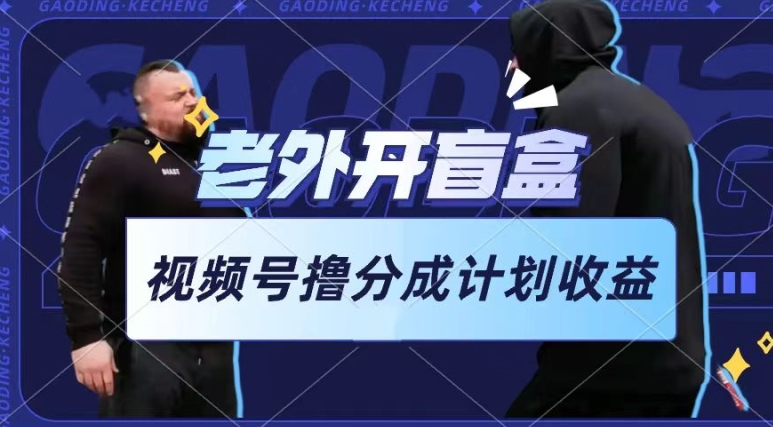 老外开盲盒视频，撸视频号分成计划收益，每天只需一小时，新手小白轻松上手【揭秘】-秀人资源网