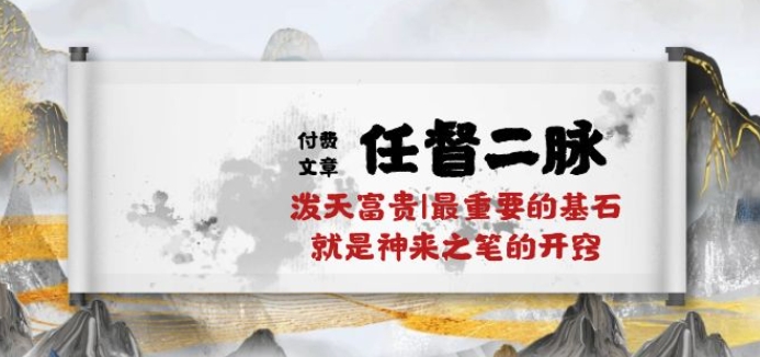 某付费文章《任督 二脉 泼天富贵|最重要的基石 就是神来之笔的开窍|万字》-整合资源网