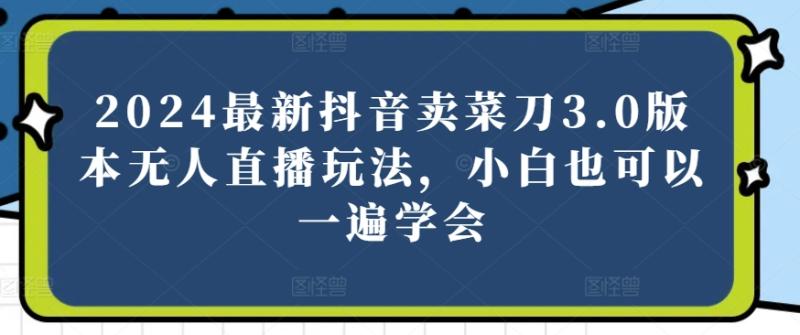 2024最新抖音卖菜刀3.0版本无人直播玩法，小白也可以一遍学会【揭秘】-秀人资源网