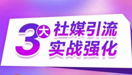3大社媒引流实战强化，多渠道站外引流，高效精准获客，订单销售额翻倍增长-秀人资源网
