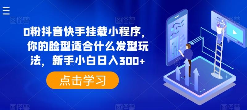 0粉抖音快手挂载小程序，你的脸型适合什么发型玩法，新手小白日入300+【揭秘】-秀人资源网