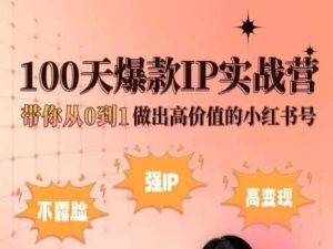 小红书100天爆款IP实战营，带你从0到1做出高价值的小红书号-秀人资源网