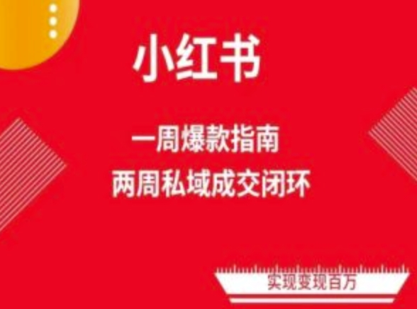 爆款小红书免费流量体系课程(两周变现)，小红书电商教程-秀人资源网