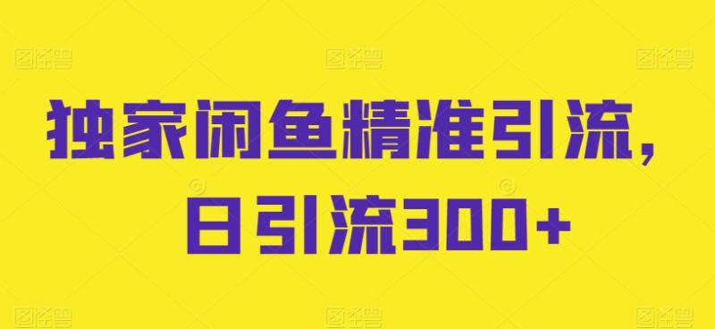 独家闲鱼精准引流，日引流300+【揭秘】-秀人资源网