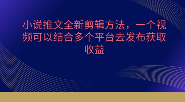 小说推文全新剪辑方法，一个视频可以结合多个平台去发布获取【揭秘】-秀人资源网